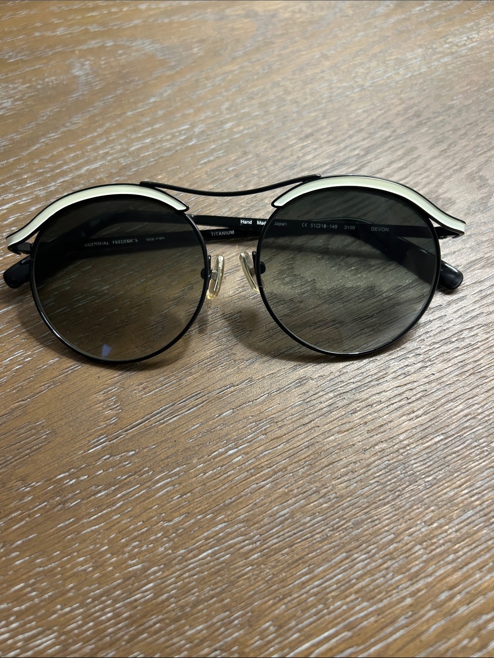 DEVON Round Black Titanium Metal Sunglasses  Hand crafted Unisex Made in Japan